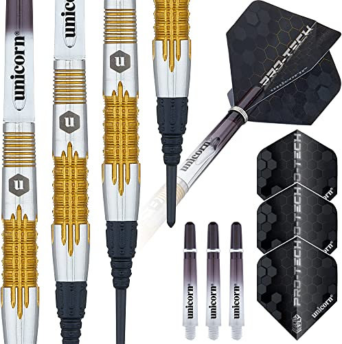 Unicorn Protech|Style 1|Soft Tip Darts, Silber/Gold, 17 g