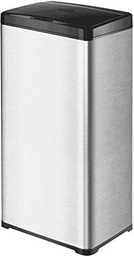 TATSEN 13 Gallon Stainless Steel Automatic Trash Can Large Metal Indoor Trash Can with Lid Powered by Batteries