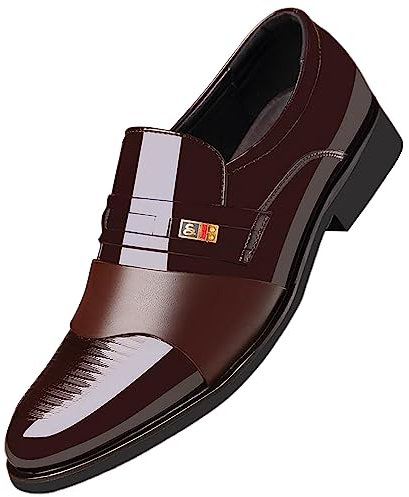 Zapatos Oxford Hombre, Zapatos De Vestir Negocios Cordones Sin Cordones Zapatos De Charol Mocasines Negro Zapatos Vestir Cuero Brogue Zapatos Boda Comodos Piel Zapatos De Zapatos Calzado