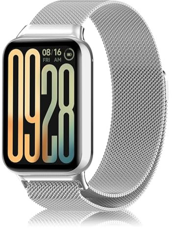SeNool Cinturino per Xiaomi Smart Band 9 Pro/8 Pro, Braccialetto Magnetico in Acciaio Inossidabile per Redmi Watch 5/4 - Resistente alla Corrosione, Argento