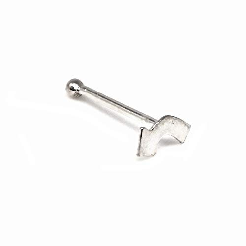 Inmaculada Romero IR Piercing Plata Ley 925m para nariz Motivo flecha Curva Lisa palo Recto Final bola