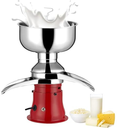 URJWAN SéParateur éLectrique De Beurre/Lait De CrèMe, SéParateur De CrèMe De Lait Frais, Machine Centrifuge De CrèMe Professionnelle, pour Le Lait De Vache De Ferme De Lait De ChèVre à La Maison