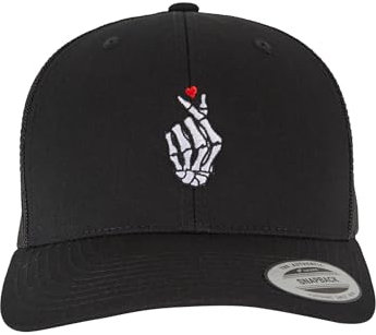 Mister Tee Herren Bones Hand Heart Retro Trucker one Size Black