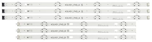 ALMVIS 6pcs LED Backlight Bar Fit For LG 43LH590V 43LF510V 43LF5100 43LH5100 43LH570A 43LH520V 43LH511T 43LH513V 43LJ515V 43LH510V 43LH570V LED TV light(1 set 6pcs)