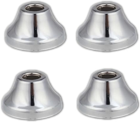 Meuey Lyot Kegelförmige Edelstahl-Verkleidung, konischer Flansch, Rohrhülsenabdeckung, Rohr-Wandabdeckung, WC-Flanschabdeckung für 1,27 cm Kupferrohr, PEX-Rohre, 4 Stück
