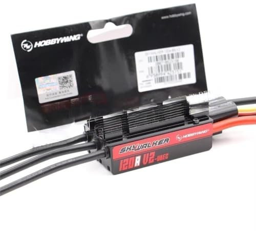 SPARKHOBBY HobbywingSkywalker 120A V2 Brushless ESC Geschwindigkeitsregler 3-8S LiPo Kompatibel mit 60-67 Zoll 3D Fixed-Wing Flugzeug DIY (Skywalker 120A V2)