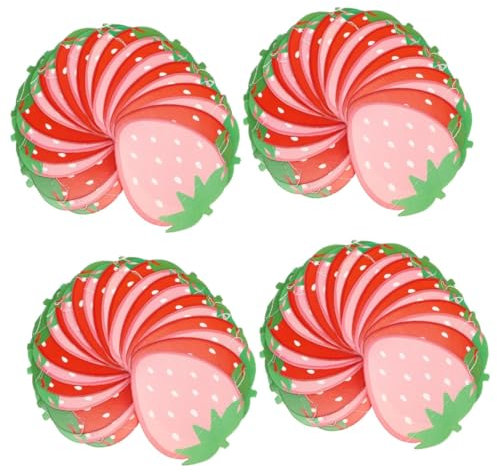 TOYANDONA 16pièces Guirlande De Fraises Papier Décorations Suspendues Pour Fêtes à Thème Fournitures De Fête Colorées