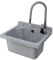Ausgussbecken mit Mischbatterie und Platz für Seifenspender Garage Keller Werkstatt und Waschküche - Universal Waschtrog mit Siphon - Waschbecken Wandmontage - 42x34x24 cm - Grau - Granitan