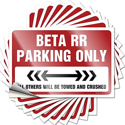 Aufkleber für Ihr Auto, Beta Rr Parking Only, lustiger Aufkleber, 10 Stück, Auto-Aufkleber für Frauen, Auto-Aufkleber für Männer (6 x 9 cm)