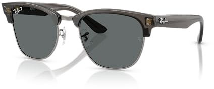 Ray-Ban Clubmaster Rbr0504s Sonnenbrille mit Umkehrfunktion, quadratisch, Dunkelgrau, transparent, auf Plomizo/Dunkelgrau polarisiert, 54 mm