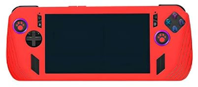 Jkapagzy Funda protectora de silicona suave para ASUS ROG Ally X, absorción de golpes, antideslizante, antiarañazos, funda protectora de consola para ASUS ROG Ally X, accesorios (rojo)