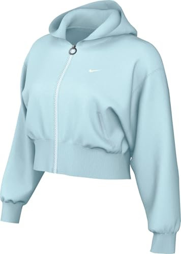Nike Hooded Full Zip Ls Top W Nsw Nk Chll Ft Fz Hdy, Glacier Blue/Sail, FN2415-474, XL
