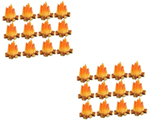 Gogogmee Feuer Feuerschmuck Rauchfreie Feuerstelle Auf Terrasse Mini-pflanztöpfe -miniaturmodell - Dorfsammlung -Modell Harz