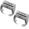 BOSONS Lustiger rotierender „Fuck“-Ring, kreativer drehbarer Stimmungskontrollring „F*K“, quadratischer offener „F*k“-Legierungsring, „Fuck Everything“-Drehring, Zappelringe (2PCS)