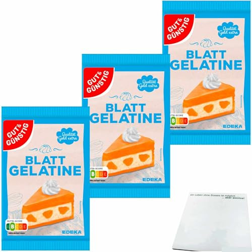 usy Bundle für Gut&Günstig Blattgelatine 3er Pack (3x20g Packung) + usy Block