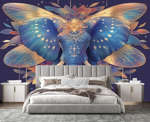 YarnAdventures Wall Mural Photo Wallpaper Exotic,Animal Elephant,Wall Art 3D Wallpaper Mural Photo Kids Bedroom Living Room Home Poster Wall Decoration,300x210cm