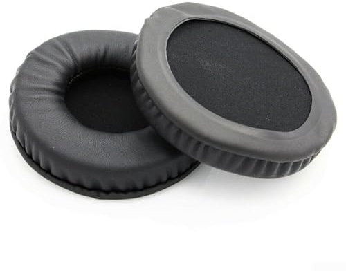 Hasaller Ear Muffs Earmuffs Round Ear Pads Ear Cup 1 Pair Earphone Cover Ear Pads Headphone Cushion Replacement Earpads Protein Leather Memory Foam Ear Cushions(80MM)