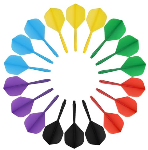 GlamRays 18 Stück Standard Dart Flights Set, Dart Flights für Steel Tip Darts/Soft Plastic Tip Darts, Dart Ersatz Flights Zubehör