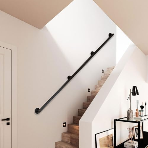 Corrimano moderno per scale nero/bianco/oro, corrimano per scale 1 2 3 4 5 6 metri Corrimano per scale montati a parete per gradini interni ed esterni