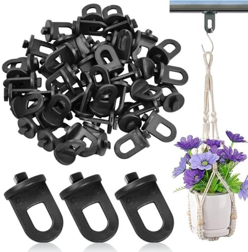 JAWUZ 25x Clips pour serre Supports pour plantes Suspensions pour serre Suspensions pour Serre Clips à Effet de Serre Accessoires pour Plantes（noir）