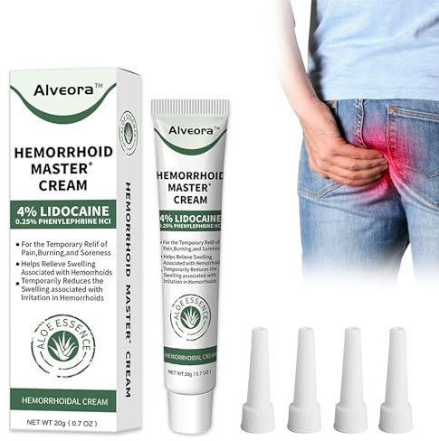 Crème hémorroïdaire 20 g - Soulage l'inconfort et apaise les démangeaisons hémorroïdaires - Soulagement maximal de la douleur