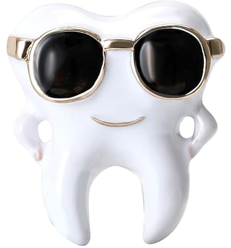 Vepoty Sonnenbrille Zähne Brosche Nette Zahnarzt Pin Cartoon Zahn Brosche Kleine Schmuck Zubehör Für Zahnarzt Doktor Krankenschwester Kleidung