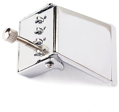 Vaguelly 4-saitiger Banjo Saitenhalter Aus Metall Silberne Saitenhalterplatte Mit Aufklappbarer Abdeckung Ersatzteil Für Banjo Und Gitarrenreparatur