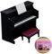 Quintrost Mini Klavier Ornamente mit Hocker, 1:12 Puppenhaus Dekoration Möbel Set, Simulierter Piano Mini Ornament Modell, Spielzeug Zubehör Garten Möbel Deko