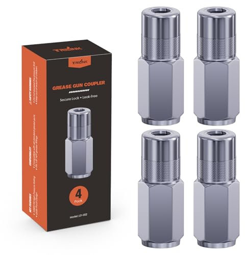 4 Pièces Embouts Pompe à Graisse – Coupleurs Standard 1/8 NPT pour Pistolet à Graisse – Raccords à Verrouillage Sécurisé à 4 Griffes – Embouts Robustes Compatibles avec la Plupart des Graisseurs