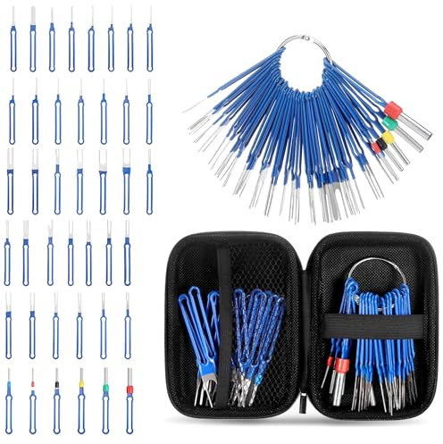 41Pcs Terminal Pin Removal Tool Kit, Terminal Removal Tool Kit | Key Extractor Tool, Pin Extractor Tool Set, Electrical Terminal Depinning Tool with Protective Bag for Car Connector Terminal