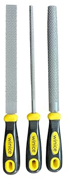 WINICE 3-Piece 8 Wood Rasp File Set, Set of Flat, Round, Half Round, for Woodworking & Sharpening Wood