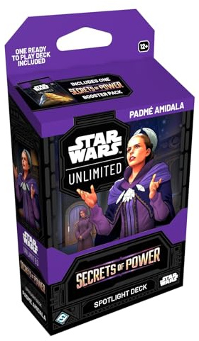 Asmodee Star Wars: Unlimited TCG Secrets of Power Padmé Amidala SPOTLIGHT DECK - Pre-Built 50-Card Ready-to-Play Deck with Booster Pack, Ages 12+, 2+ Players, 20 Minute Playtime