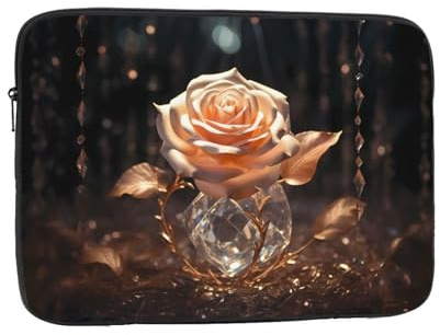 WZYCWB Housse pour ordinateur portable 13 pouces blanc or rose compatible avec les ordinateurs portables de 10 à 17 pouces. Un accessoire léger, portable et élégant.