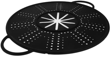 CALLARON Silicone Splatter Screen with Side Handles Cooking Splatter Shield for Frying Pan Oil Splash Screen for Pans Multi-Use Strainer Cooling Rack and Drain Board Kitchen Tool