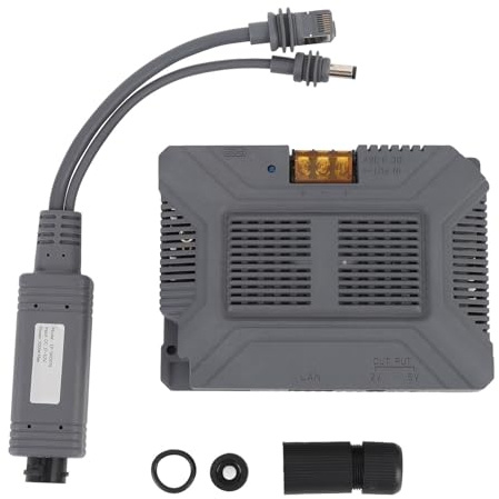 Fafeicy 150-W-Hochleistungs-PoE-Injektor, 5-in-1-Gigabit-Netzwerkgeschwindigkeit mit ESD-Schutz, für Mini-Internet-Satellitenantennen-Computer-Router