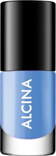 ALCINA Nail Color denim blue - 1 x 5 ml - Nagellack mit intensiver Farbbrillanz & hoher Deckkraft - Langanhaltend - Streifenfreier Auftrag - Professionelles Ergebnis nach nur einem Farbauftrag - Blau