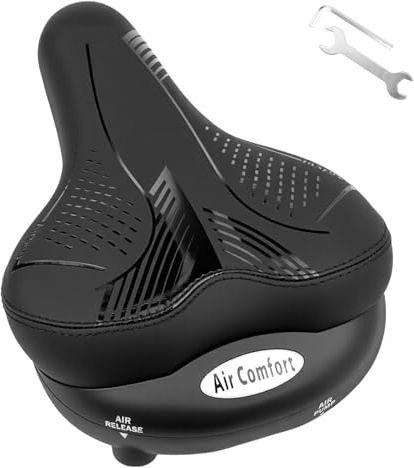 Fahrradsattel mit TPU-Luftkissen, aufblasbar & verstellbar, atmungsaktives PVC-Kunstleder, für Citybike, E-Bike, Klapprad, Damenrad – Sattelstützenrohr 22,2 mm