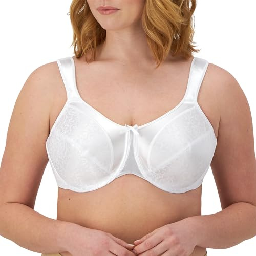 Bali Satin Tracings Soutien-Gorge Minimiseur à Armatures, Soutien-Gorge à Couverture complète, Soutien Maximal Minimiseur à Armatures, Blanc, 100F