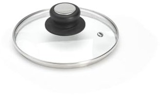 DE BUYER -4112.16 -couvercle verre bouton bak./inox ø 16cm, Blanc
