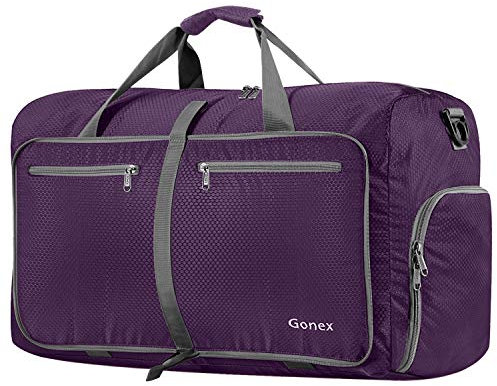 Gonex Leichter Faltbare Reise-Gepäck 60L Duffel Taschen Sporttasche für Reisen Sport Gym Urlaub Lila