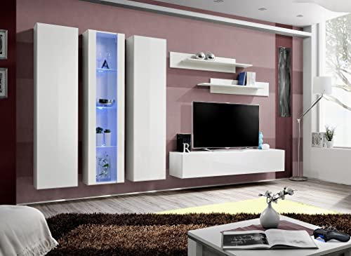 ASM TV Bank mit LED 5 Elementen weiß