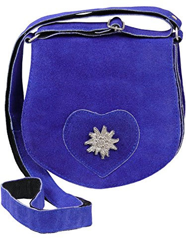 HC Damen kleine Trachtentasche mit Edelweiß, Farben:Royalblau