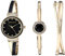 Anne Klein Women's Premium Crystal Accented Watch and Bangle Set Black
