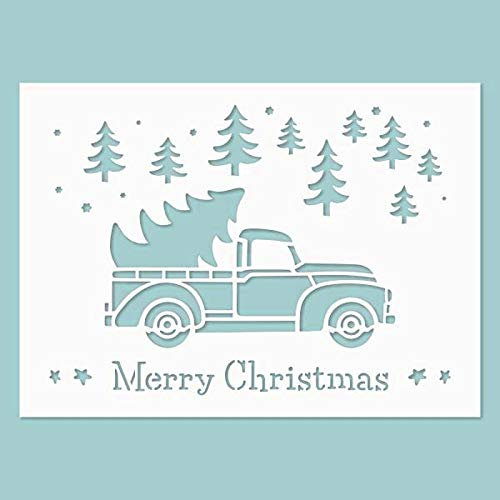 Zita`s Creative Schablone - Merry Christmas - Tree. - Wiederverwendbare Schablone für 3D Strukturen und Mixed Media