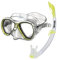 Seac Set Elba, Schnorchelset aus hypoallergenem Silikon mit Maske und Schnorchel für Erwachsene, transparent/gelb, Regular