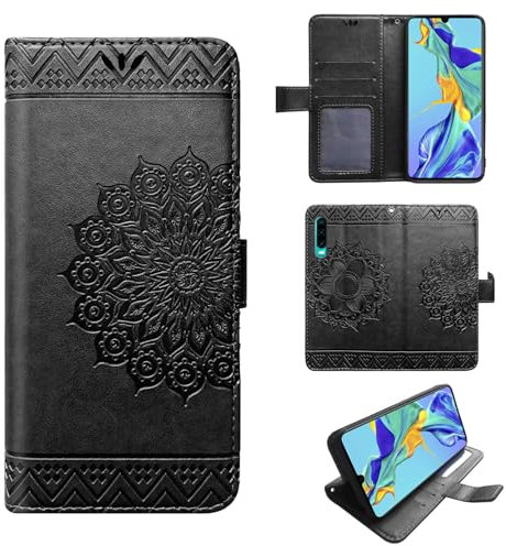 betterfon Hülle Kompatibel mit Huawei P30 | Klapphülle Schutzhülle mit Kartenfächer Kompatibel für P30 | Magnetverschluss Flip Case | Pink