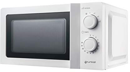 Grunkel - MW-20IG - Microondas blanco de 20 litros de capacidad y 6 niveles de potencia. Función descongelación y temporizador hasta 30 minutos - 700W - Blanco