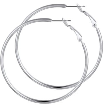 GoldChic Ohrringe Damen Creolen Edelstahl Kleine Creolen 50MM Geometrisch Kreolen Klein Schlichte Rundohrringe Kreis Ohrringe Ohrschmuck Accessoire