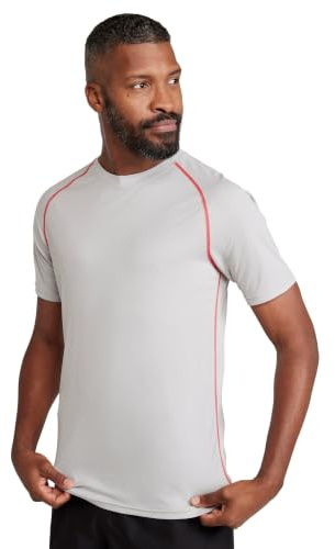 Mountain Warehouse Aero II Mens Short Sleeve Top - T-Shirt, Lightweight Tee Shirt, Breathable Top - for Spring Summer, Gym, Sports, Outdoor Light Grey M