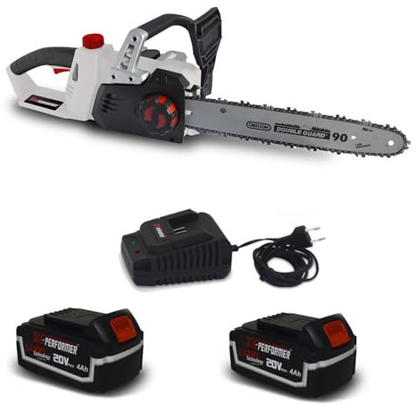 Tronçonneuse 40V (2x20V) X-Performer XPTRO40LI-2B - Double Sécurité - Graissage Auto + 2 Batteries 4 Ah - chargeur